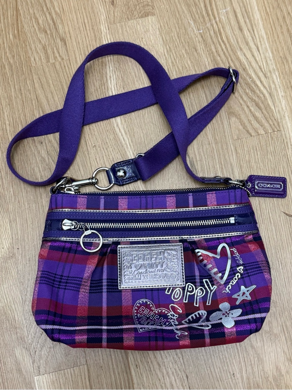 Coach Vintage Poppy Tartan Plaid Crossbody Bag